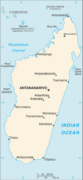 Country of Madagascar Map