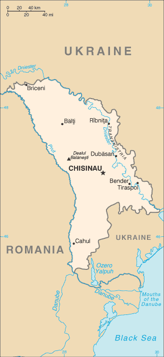 Country of Moldova Map