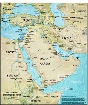 physical map of southwest asia mountains