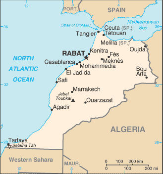 Country of Morocco Map