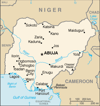Country of Nigeria Map