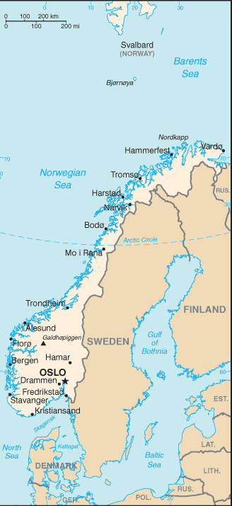 Country of Norway Map