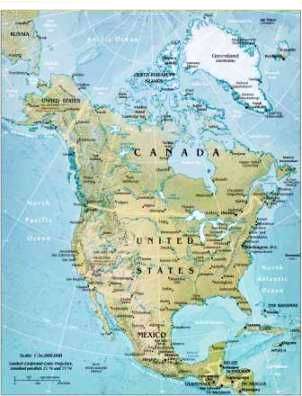 detailed geographical map of north america Geography For Kids North American Flags Maps Industries detailed geographical map of north america