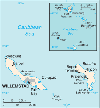 Country of Netherlands Antilles Map