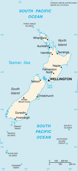 Country of New Zealand Map