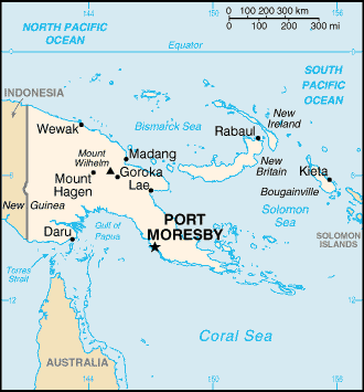 Country of Papua New Guinea Map