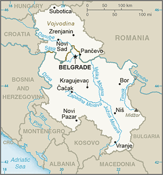 Country of Serbia Map
