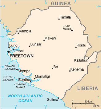 Country of Sierra Leone Map