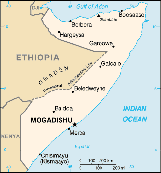 Country of Somalia Map