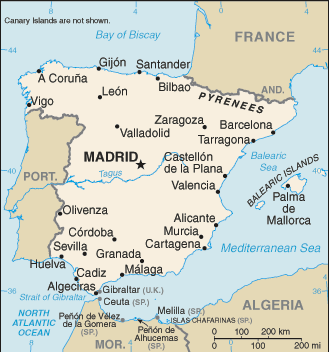 Country of Spain Map