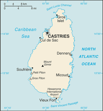 Country of Saint Lucia Map