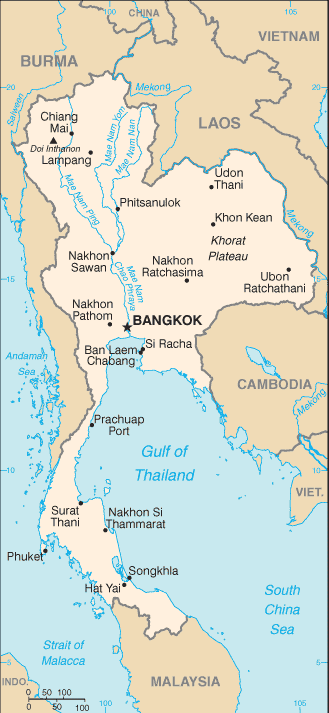Country of Thailand Map