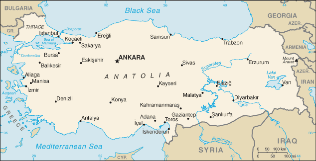 Country of Turkey Map