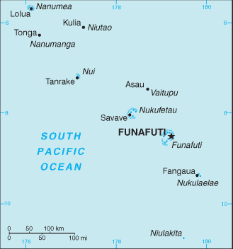 Country of Tuvalu Map