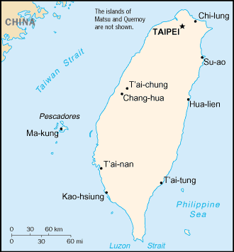 Country of Taiwan Map