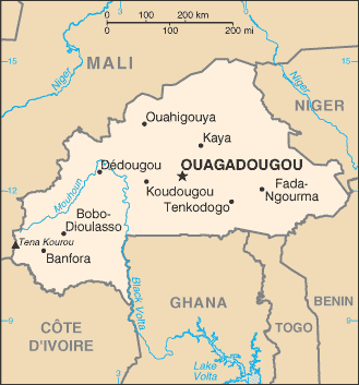Country of Burkina Faso Map