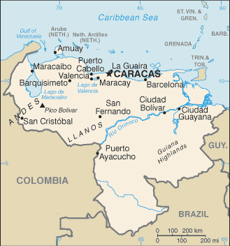 Country of Venezuela Map