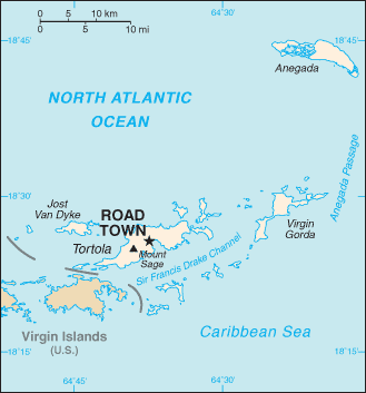 Country of British Virgin Islands Map