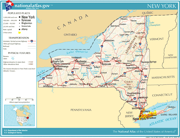 United States Geography For Kids New York - atlas of new york state