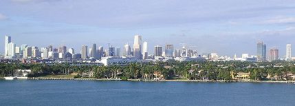 The city of Miami skyline
