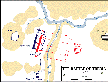 Map of the Battle of Trebia