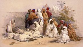 Painting of an African slave market