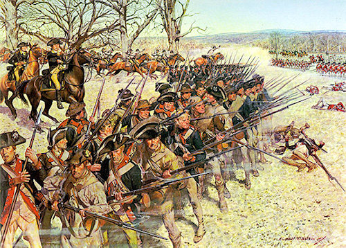 Soldiers lined up to fight at the battle
