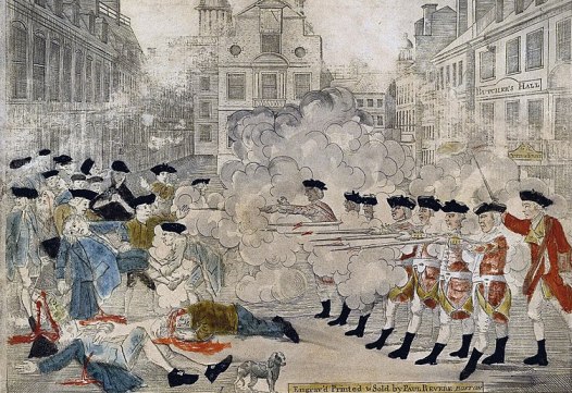 Engraving of the Boston Massacre by Paul Revere