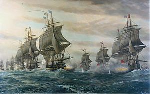 French Navy Fighting British Ships