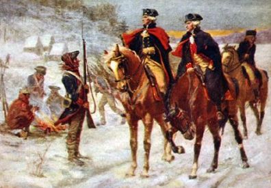 George Washington at Valley Forge on horses