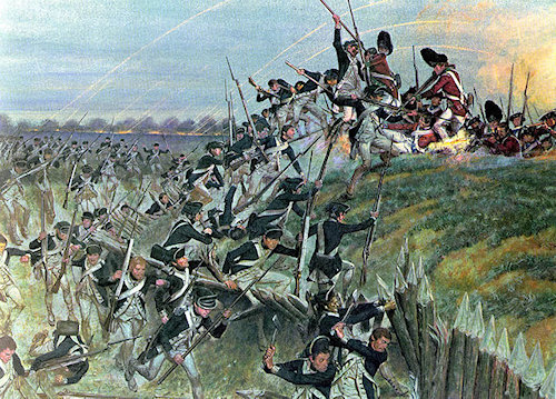 US Army attacking a British Redoubt