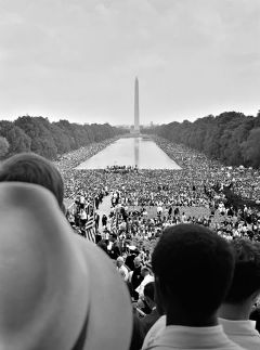 Marchers with Washington Monument in background
