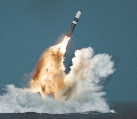Submarine firing a missile