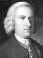 Colonial era man wearing powdered wig