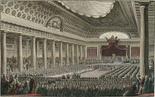 Painting showing the meeting of the Estates General in France