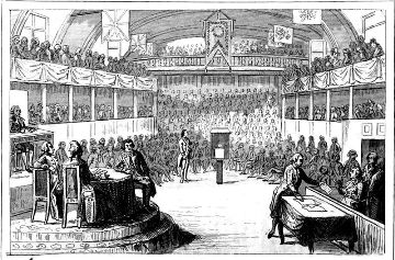 Drawing of King Louis XVI on trial