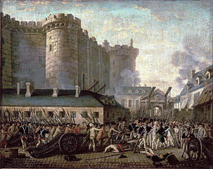 The Storming of the Bastille on 14 July, 1789; painting by Jean-Pierre Houël