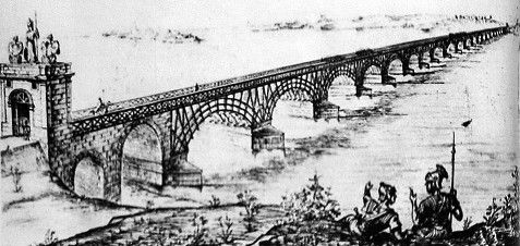 Drawing of the Trajan Bridge