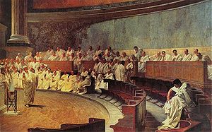 Painting of a Roman Senate meeting