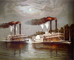 Celebrated race of the steamers Robt. E. Lee and Natchez