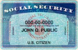 Example of a Social Security Card