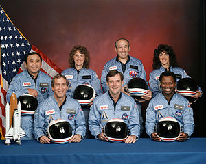Photo of seven Challenger crew members