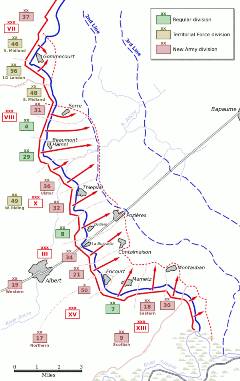 Map of the Battle of the Somme by Unknown