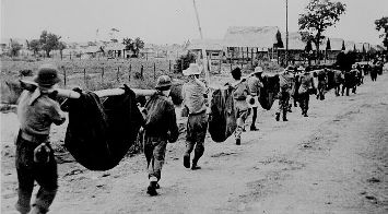 Soldiers marching