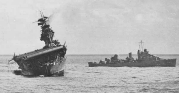 Sinking of the USS Yorktown from the US Navy