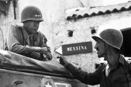 Patton at Brolo, Italy from the National Archives