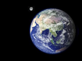 Picture of the Earth and Moon from space