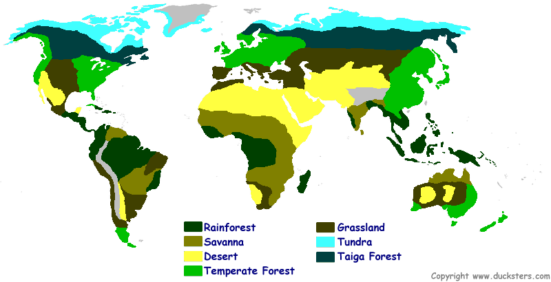 Map Of World Biomes - Show Me The United States Of America Map