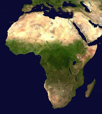 Satellite picture of Africa