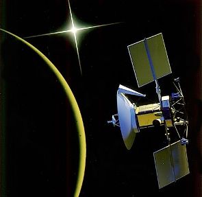 Magellan spacecraft over the planet Venus